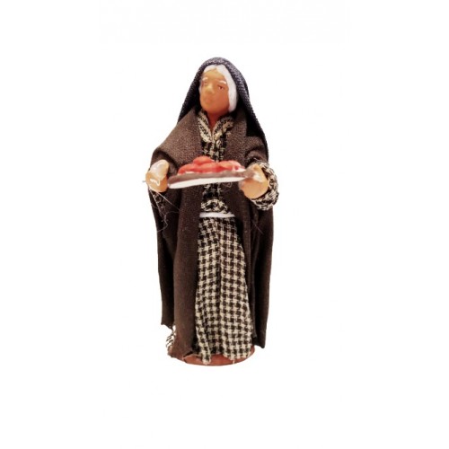 Donna con vassoio di mele cm 7...