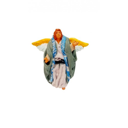 Angelo cm 7 terracotta e tessuto