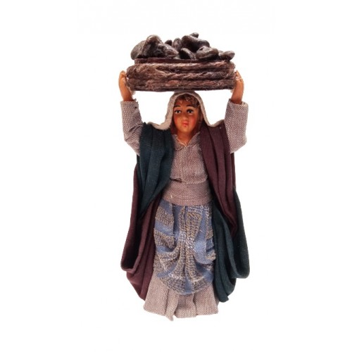 Donna con vassoio di funghi cm 10...