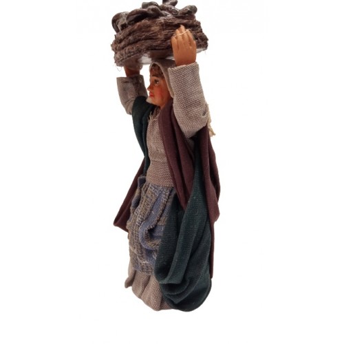 Donna con vassoio di funghi cm 10...