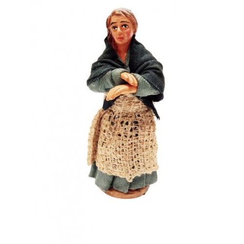 Donna affacciata cm 10 terracotta e...