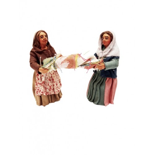 Donne che strizzano i panni cm 10...