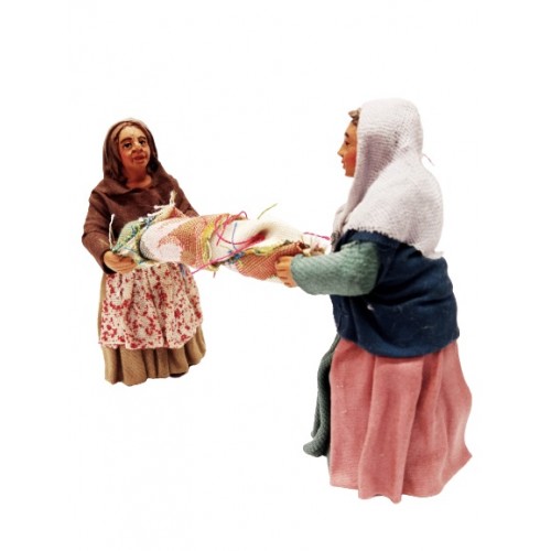 Donne che strizzano i panni cm 10...