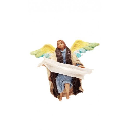 Angelo cm 10 terracotta e tessuto