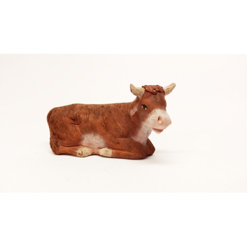 Bue seduto per cm 10 terracotta
