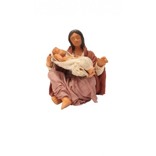 Donna seduta con bambino cm 12...