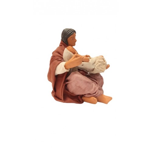 Donna seduta con bambino cm 12...