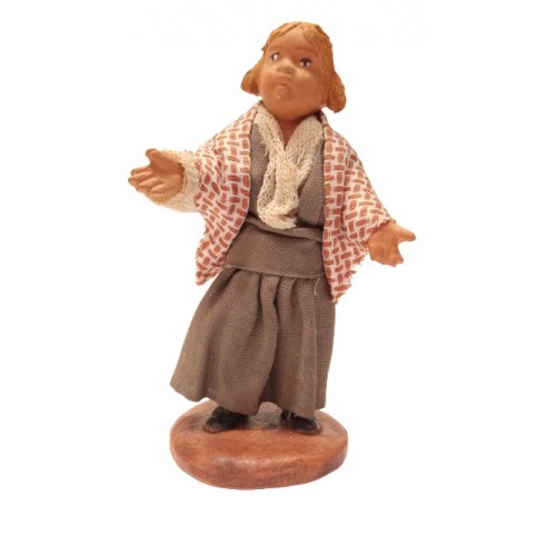 Bambina cm 12 terracotta e tessuto