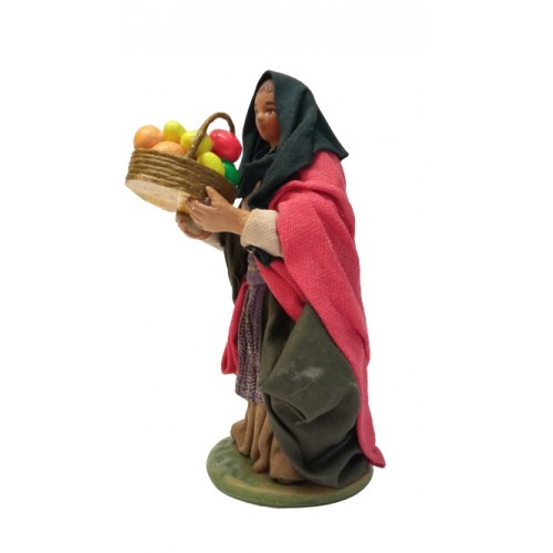 Donna con cesto di frutta cm 12...