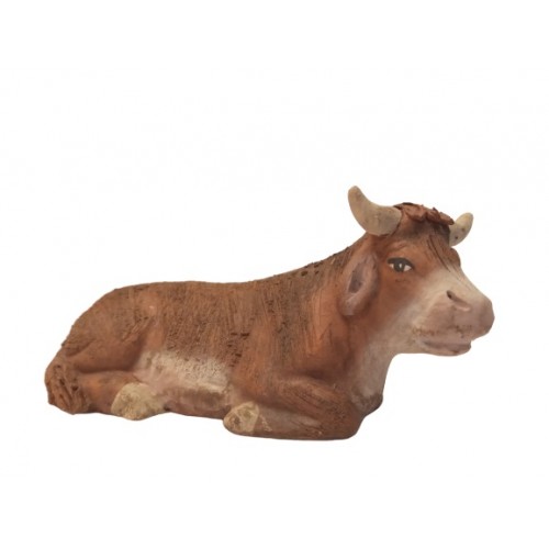 Bue seduto per cm 12 terracotta