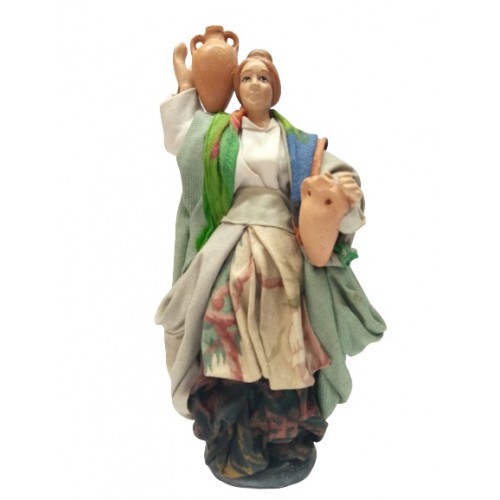 Donna con anfore cm 14 terracotta e...