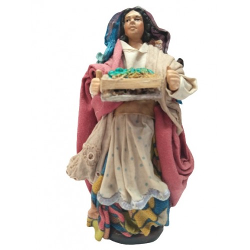 Donna con cassetta di verdura cm 14...