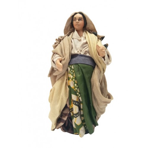 Donna cm 14 terracotta e tessuto