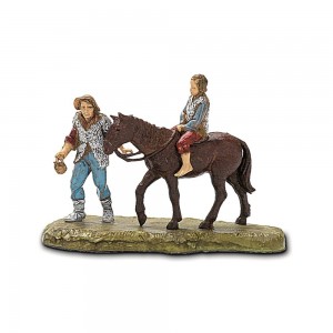 Uomo con bimbo a cavallo...