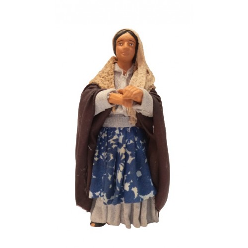 Donna affacciata cm 13 terracotta e...