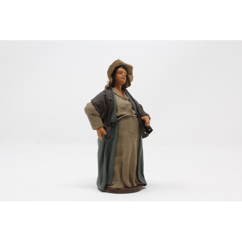 Donna incinta 13 cm terracotta e tessuto