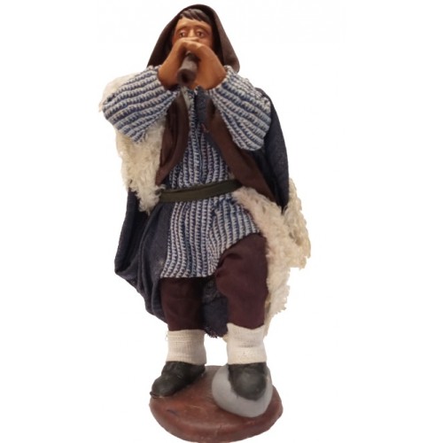 Pifferaio 13 cm terracotta e tessuto