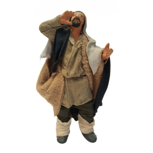 Uomo che urla 13 cm terracotta e tessuto