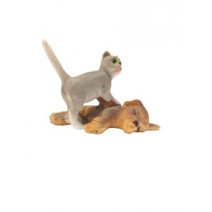 Cane e gatto H 3,1 cm  Resina 2