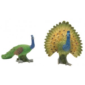 Pavone set 2 pz H 6 cm Resina 2