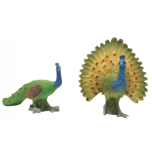 Pavone set 2 pz H 6 cm Resina