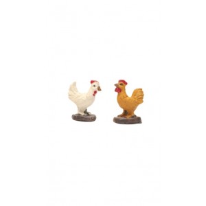 Galline set 2 pz H 2,1 cm... 2