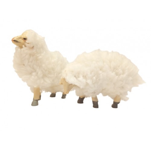 Pecora con Lana  set 2 pz H 5,5 cm...
