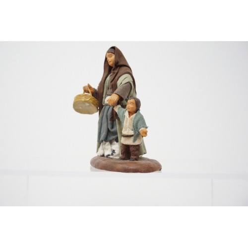 Donna con bambino cm 10 terracotta e...