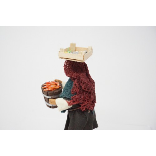 venditore di pesce cm 10 terracotta e...