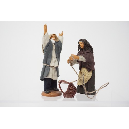 Scena uomo e donna con cesto cm 10...