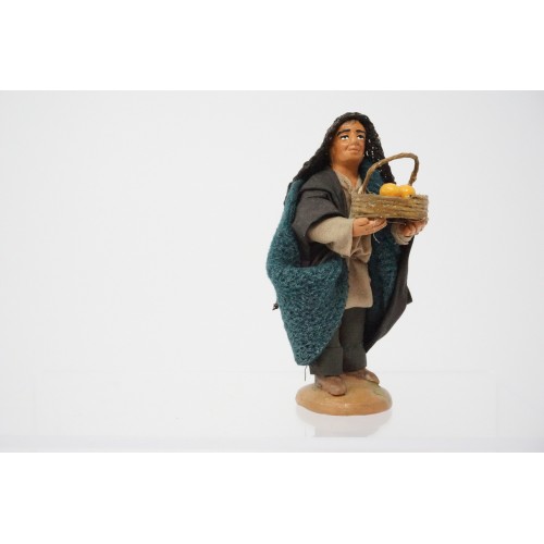pastore con cesto di arance cm 10...