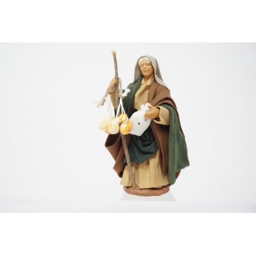 donna con formaggi cm 10 terracotta e...