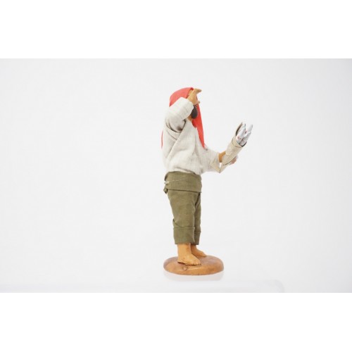 Venditore con cuoppo di pesce cm 10...