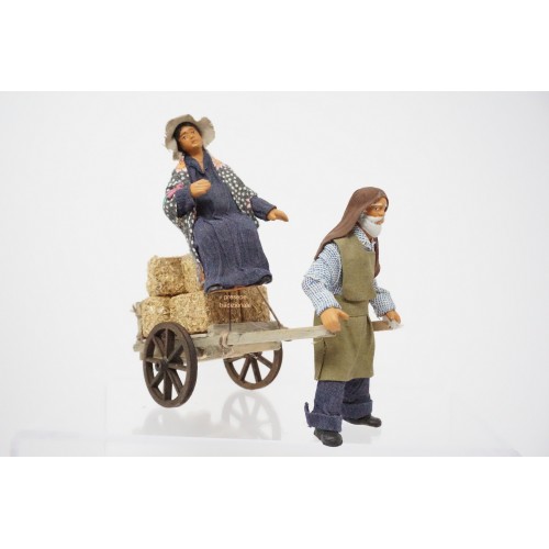 Uomo e donna con carretto cm 10...