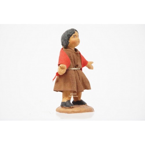 Bimba cm 10 terracotta e tessuto