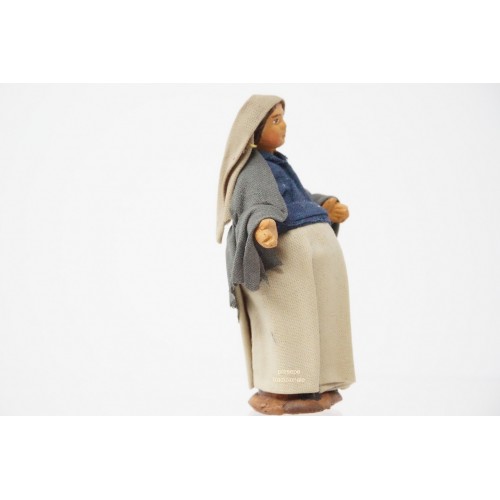 Donna incinta cm 7 terracotta e tessuto