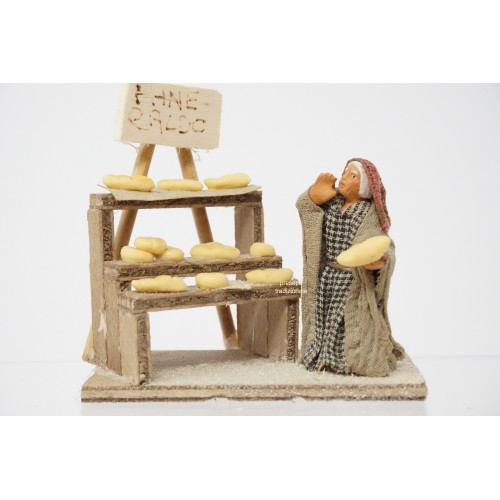 Donna venditrice pane cm 4 terracotta...