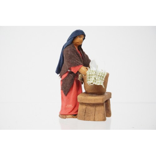 Lavandaia cm 7 terracotta e tessuto