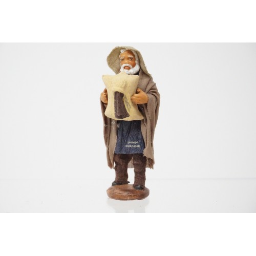 Zampognaro cm 7 terracotta e tessuto