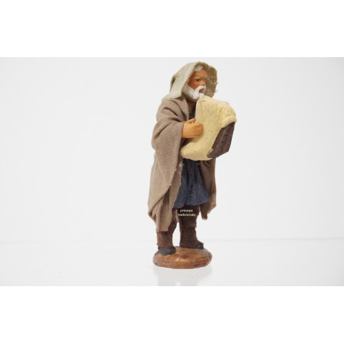 Zampognaro cm 7 terracotta e tessuto