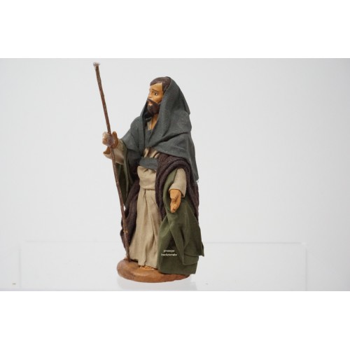 Natività 5 pz cm 10 terracotta e tessuto