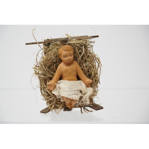 Natività 5 pz cm 10 terracotta e tessuto