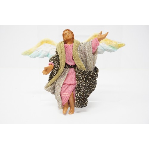 Angelo cm 10 terracotta e tessuto