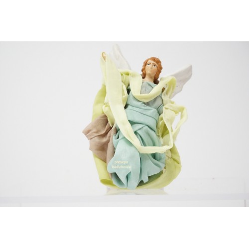 Angelo cm 10 terracotta e tessuto