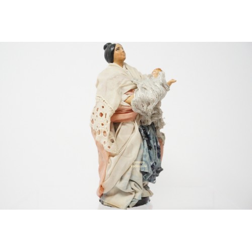 Donna con bambino cm 14 terracotta e...
