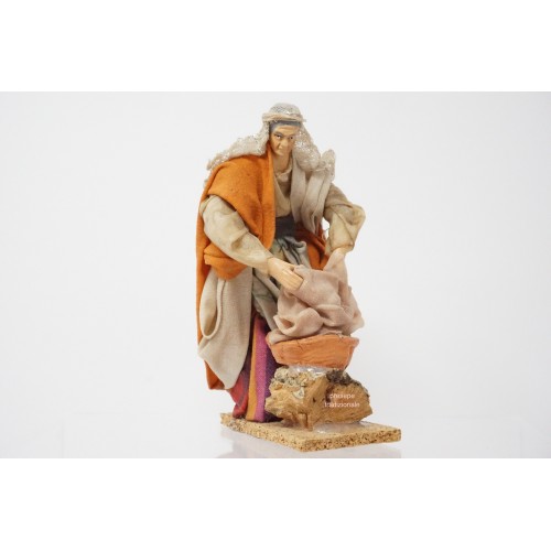 Lavandaia cm 13 terracotta e tessuto