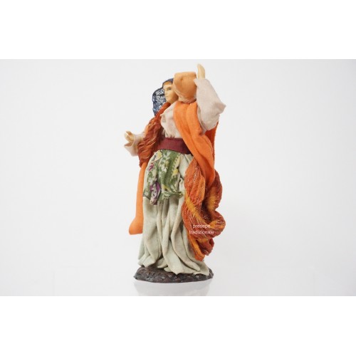 Donna con brocca cm 13 terracotta e...