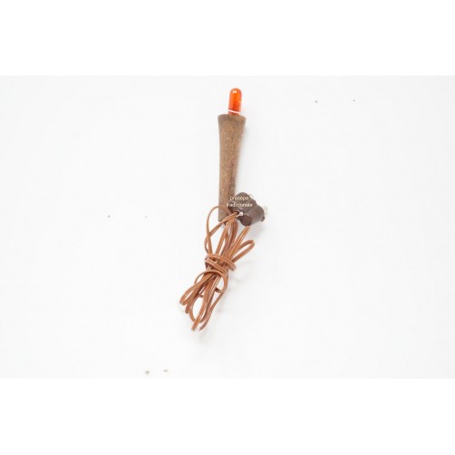 Torcia legno h 5 cm LUCE ROSSA con...