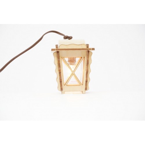 Lanterna in legno 3x3 H 4 cm luce...