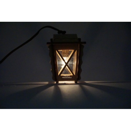 Lanterna in legno 3x3 H 4 cm luce...